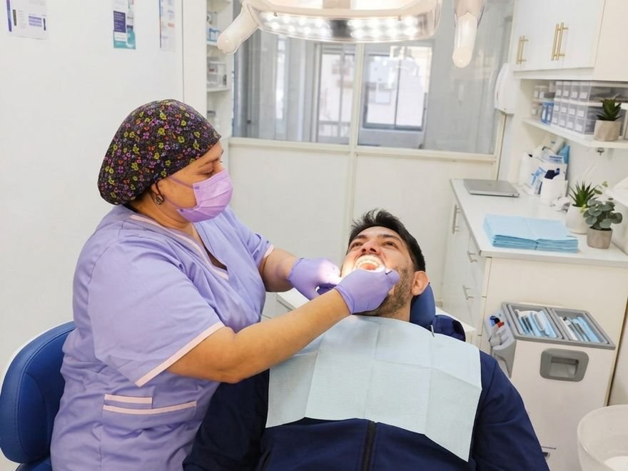 Revisión odontológica durante la consulta